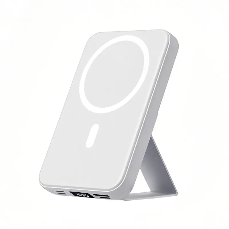 10000mAh Magnetic Power Bank – Portable Charger with Foldable Stand, LED Digital Display, Charge iPhone & Android Devices Simultaneously